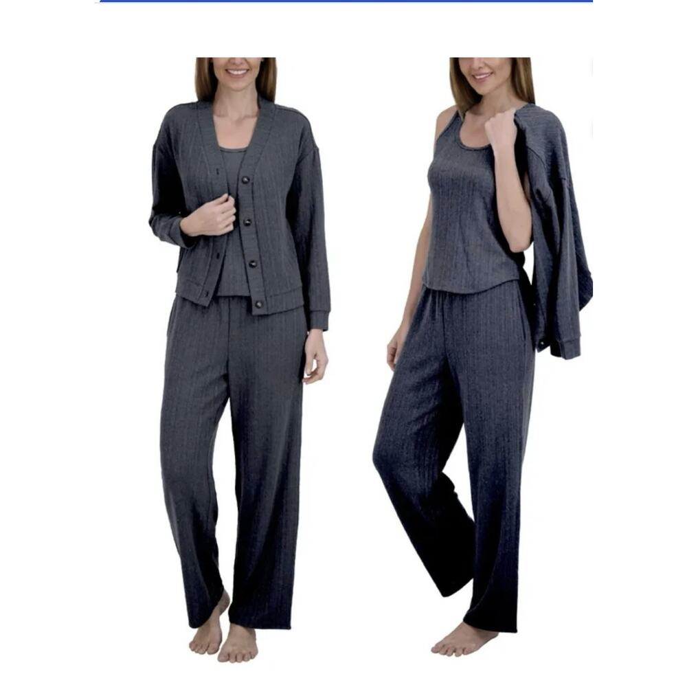 Live2Lounge Women's 3 Piece Textured Cable Knit Lounge Set X-Large NEW